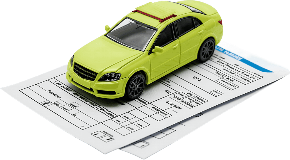 A car on an inspection report